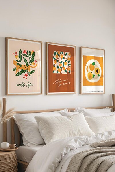 Postifull Set de picturi cu rame, 3 bucăți de rame din lemn și set de postere...