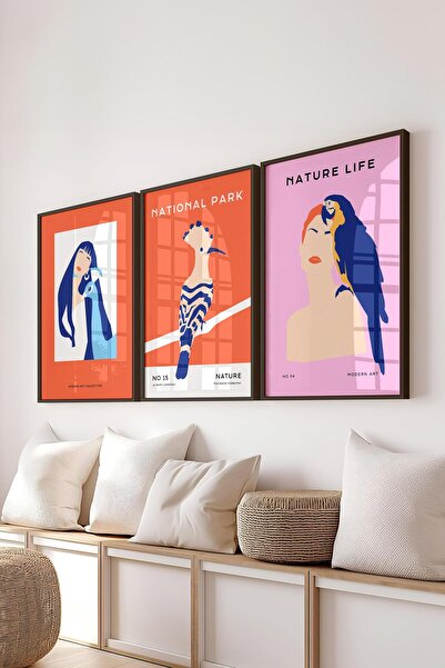 Postifull Set de picturi cu rame, 3 bucăți de rame negre și set de postere cu...