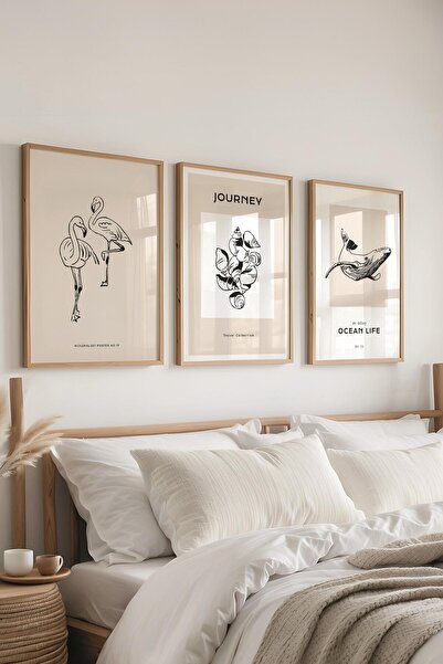 Postifull Set de pictură cu cadru, 3 bucăți de cadru din lemn și set de poste...