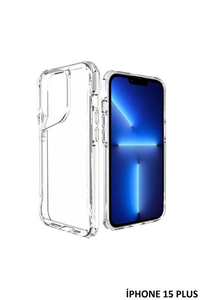 Miscase iPhone 15 Plus Case with Camera Protrusion Transparent Shock-Absorbin...