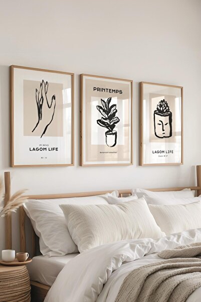 Postifull Set de pictură cu cadru, 3 bucăți de cadru din lemn și set de poste...