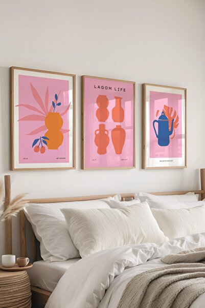 Postifull Set de picturi cu rama, 3 bucăți de rame din lemn și set de postere...