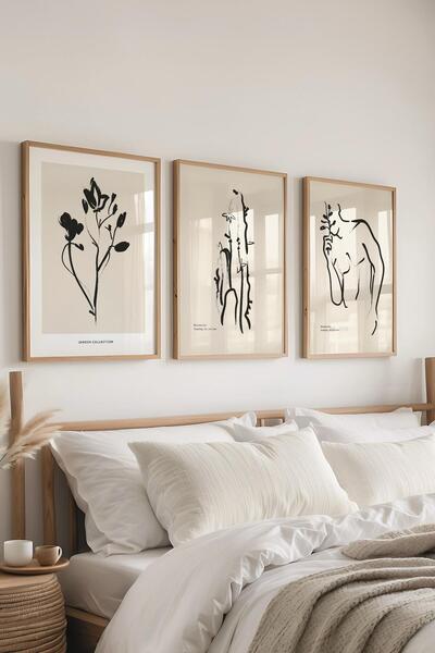 Postifull Set de pictură cu cadru, 3 bucăți de rame din lemn și set de poster...