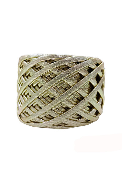 hobimon Snur din piele metalizată cu bumbac moale fire - 120 gr.