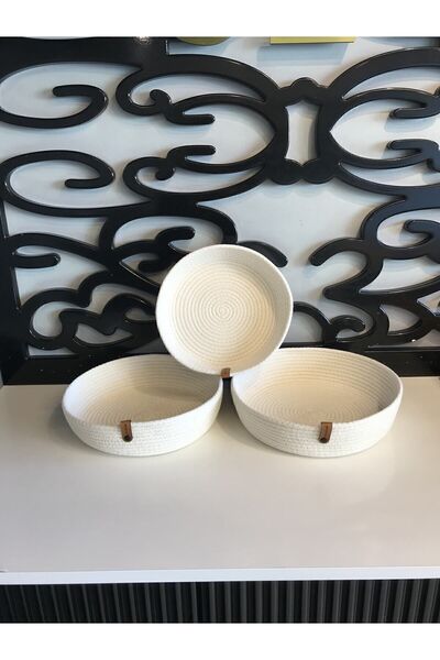 GLASS HOME 3-Piece Wicker Basket and Towel Set - Kitchen and Bathroom Organizer