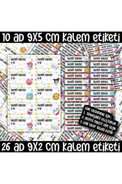 cakaybu Etichetă pentru caiet Kuromi și prietenii ei - Etichetă pentru stilou...