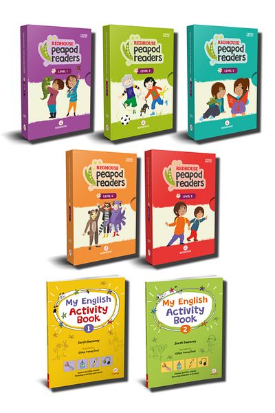 Redhouse Kidz Yayınları Redhouse Peapod Readers English Story Set - My English Activity Book (25 Books) - 1-2
