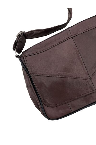 ELİTE NOVA SHOPPİNG Elite Nova Shopping Hakiki Deri Mektup Model Deri Orta Boy Çapraz Çanta ENSH-00000223