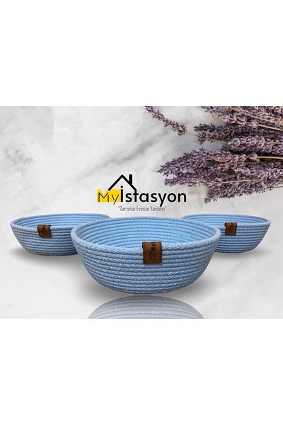myistasyon "tarzınızı evinize yansıtın" Set Coșuri din Răchită - Funie de iută, Organizator pentru baie, 100% natural cusut, 3 bucăți, 16x18x20 cm