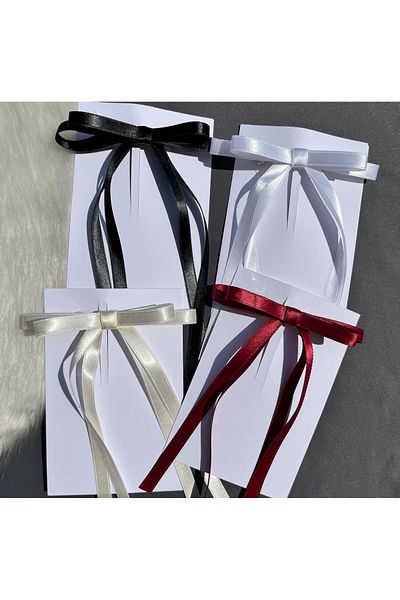 SavBrand 4 bucăți de cleme colorate pentru femei cu fundă din satin