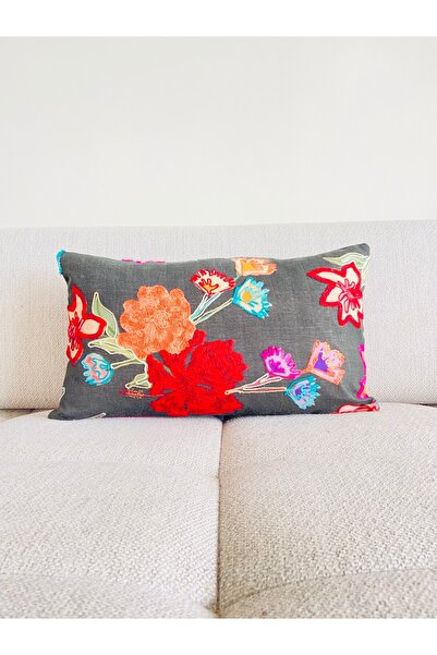 TheBohoHomeDecor Yaşam Çiçeği Serisi - Siyah Kuğu Kaşmir Tek 30*50 Kırlent/Ya...