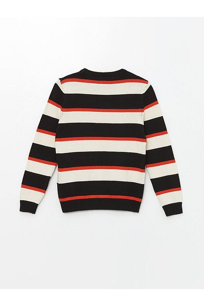 LC Waikiki Pulover pentru copii LCW Kids, cu dungi roșii vibrante, cu gâtul turn, cu mânecă lungă, pentru băieți