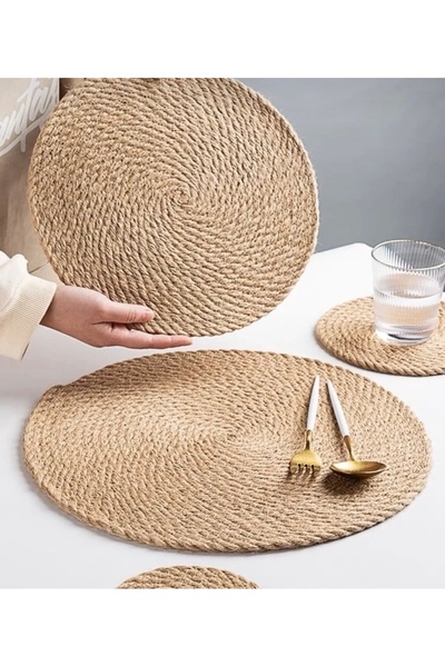 myistasyon "tarzınızı evinize yansıtın" Hasır 36 Cm Büyük Boy Amerikan Servis...