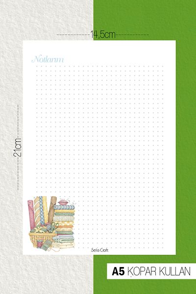 SelisCraft Bloc de note Tailor Dotted 01 Planificator zilnic, caiet, listă de activități, bloc de note, agendă