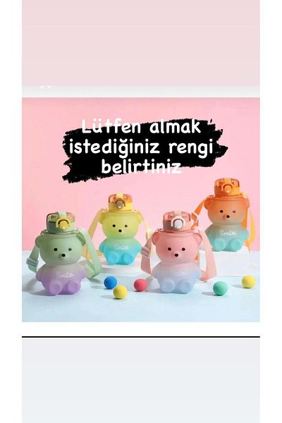 SB Motivational Water Bottle - Children'S, Camping, School and Student Bottle with Teddy Bear