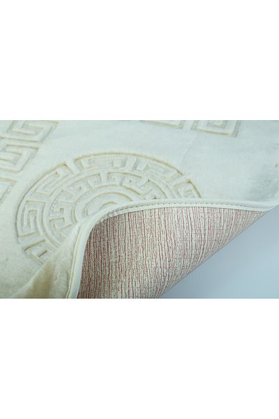 FeelHome Simav Deluxe Rabbit Hair, Αντιολισθητική Βάση, Μαλακή, Απορροφητική Κρέμα Πατάκι Μπάνιου 2 τεμαχίων Luxury Printed