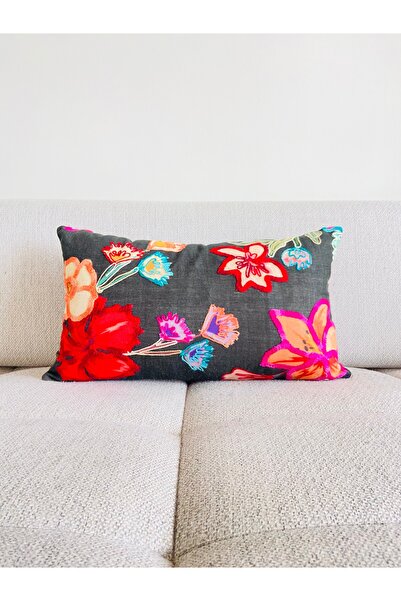 TheBohoHomeDecor Yaşam Çiçeği Serisi - Siyah Kuğu Kaşmir Tek 30*50 Kırlent/Ya...