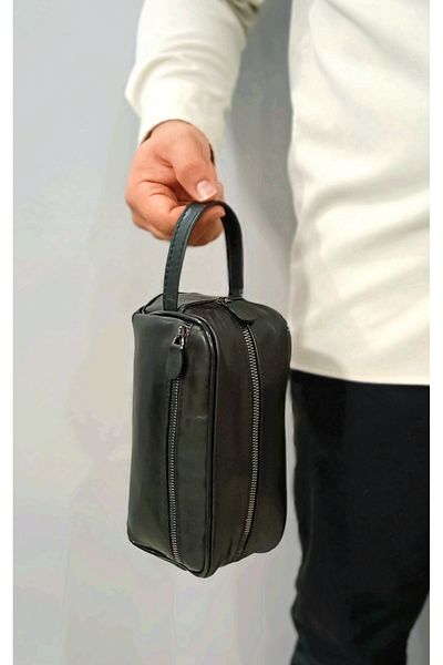 NahitaTyana Genuine Leather Men's Handbag Black Color