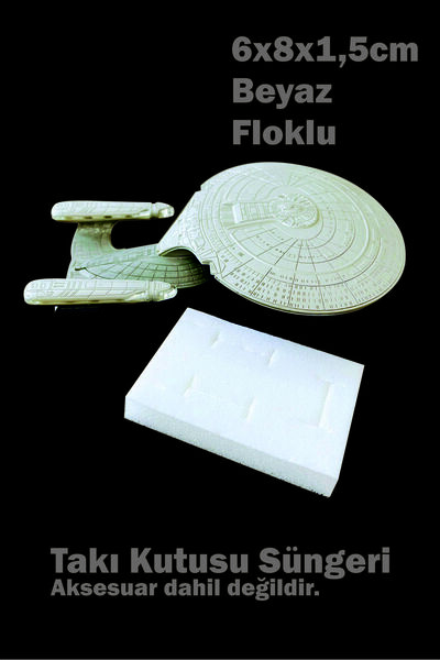 Örün Matbaa Beyaz Sünger Takı Kutusu Süngeri 24 Adet 6x8x1,5cm Beyaz Flok Kaplı