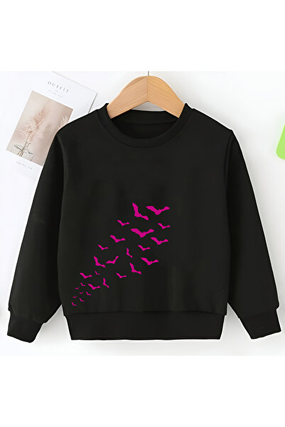 CDA Pulovere negre cu hanorac Unisex pentru bebe, Fete și Băieți, Pasăre Violetă