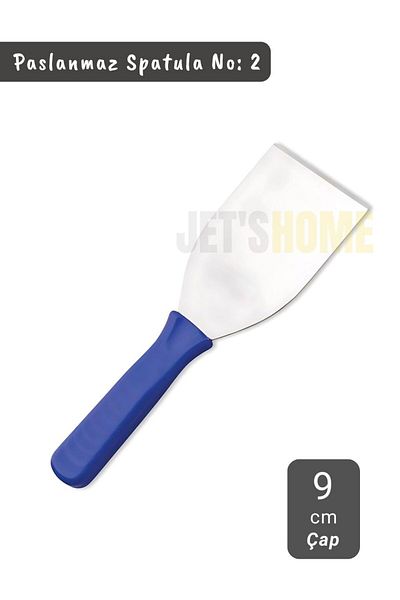 Jet's Home Stainless Steel Pastry Cutter - Blue Pastry Spatula, Pizza Cut, Diameter 9 cm - No:2