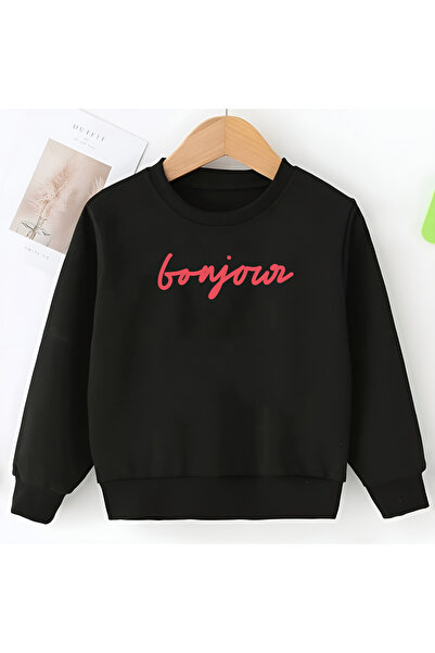 CDA Bonjour unisex crna majica za bebe, devojčice i dečake