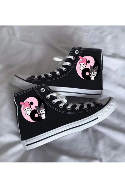 LEVENT ÖZCAN Kuromi Ve My Melody Baskılı Siyah Bilekli Spor Ayakkabı Çocuk Sn...