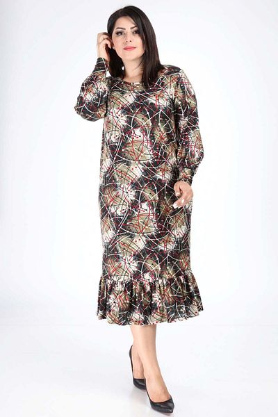 modayız Φόρεμα με μανσέτα με βολάν Plus Size 28c-1285