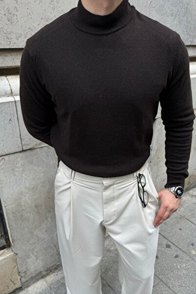 Livio Ferri Πλεκτό πουλόβερ ανδρικό μάλλινο κανονικό μισό ζιβάγκο γιακά