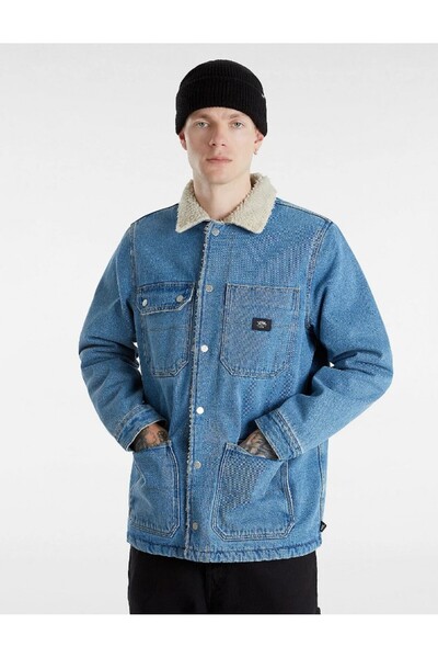 Vans Men's Blue Drill Chore Denim Sherpa Coat Vans