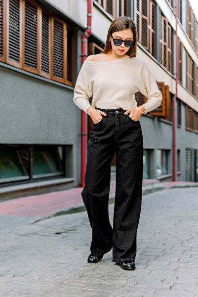 Maule Джинси з високою талією і широкими штанинами, димчастого кольору - @asti