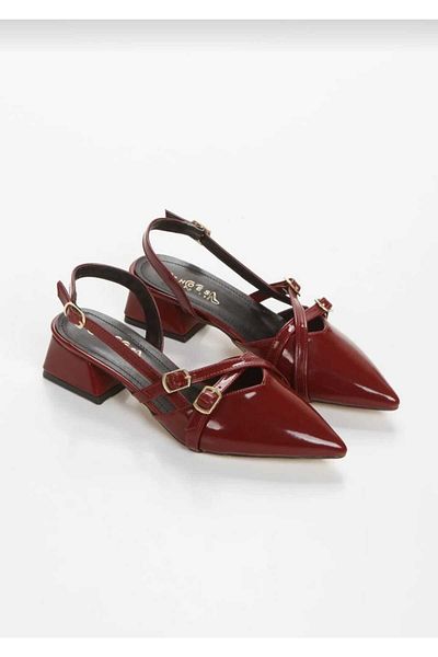 SMRMODA Spate deschis vârf ascuțit Toc scurt Balerina zilnică Pantofi cu toc pentru femei