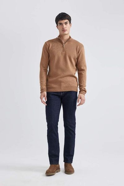 DeFacto Stand Collar Zippered Basic Knitwear Sweater - Standard Fit A5184Ax24Au