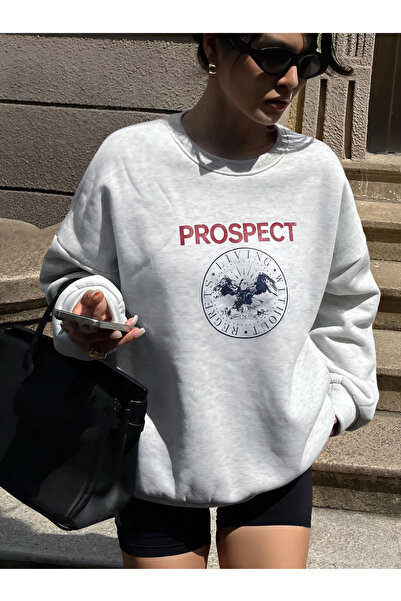 BEETON Hanorac gros de iarnă PROSPECT - Gri Oversize Crew Deck