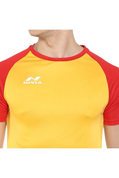 Nivia 7175XL4 Polyester Destroyer Football Jersey Set (Yellow/Red, XL) | For Men, Boys