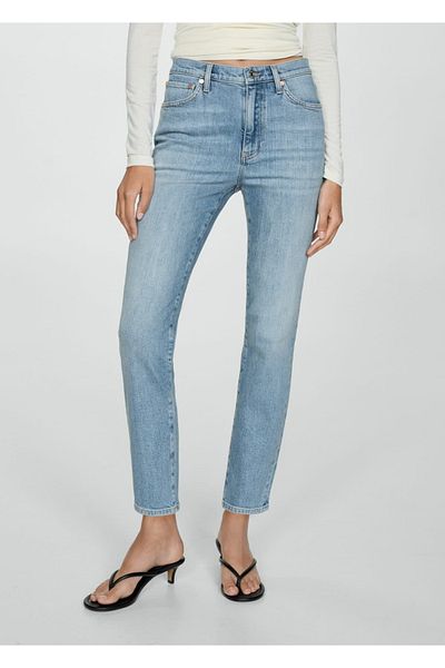 MANGO Woman Claudia Slim-Fit-Crop-Jeans