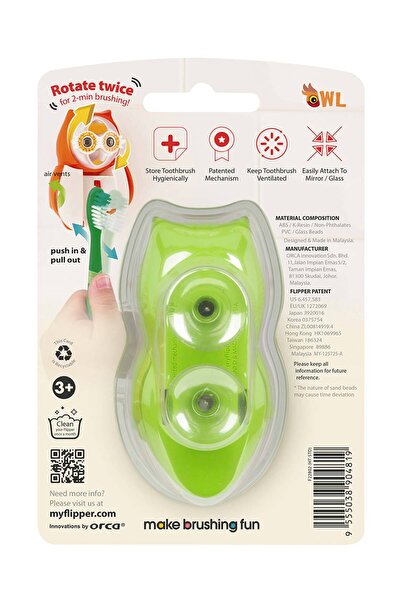 Flipper Owl Zaman Ayarlı Fırça Saklama Kabı