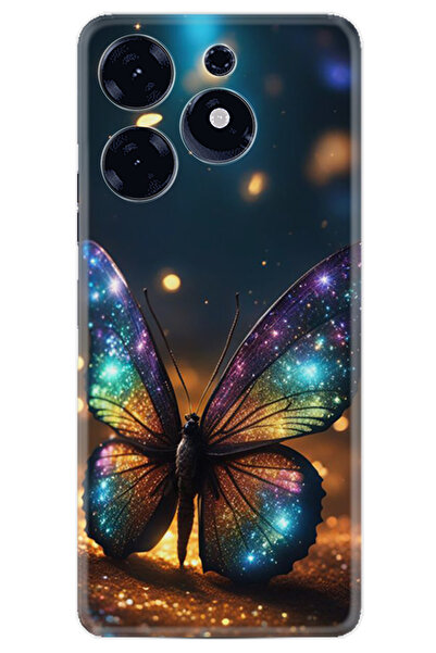 TECNO Spark 10 Pro Kılıf Boutique Baskılı Resimli Rengarenk Kelebek Pcode -097