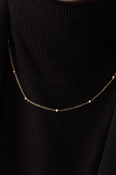 ByFlorya Jewelry Steel Dorica Necklace Bulk Chain Thin Forse Chain 1mm Elegant Minimal