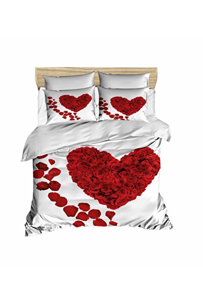 Fabeteks Rose and Leaves 3D Digital Double Duvet Cover Set