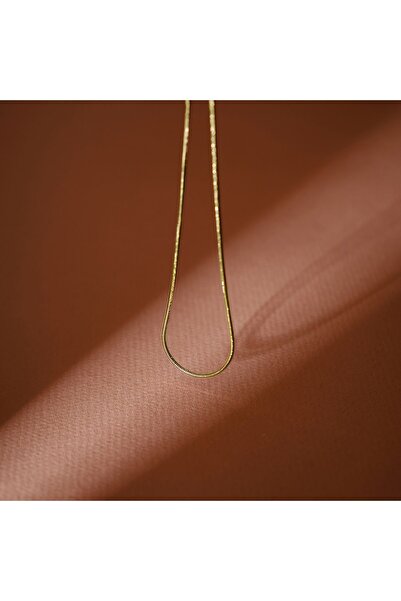 ByFlorya Jewelry Çelik Ince Italyan Zincir Kolye Balık Sırtı Yılan Zincir 1mm Kararmaz Gold Renk 45&60 Cm Unisex