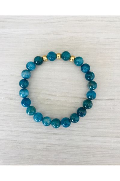MK tasarım Mk Design Real Apatite Stone Bracelet Mkt49005