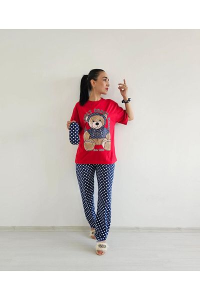 6 butik altı üstü butik Set pijama cu buline ursuleț