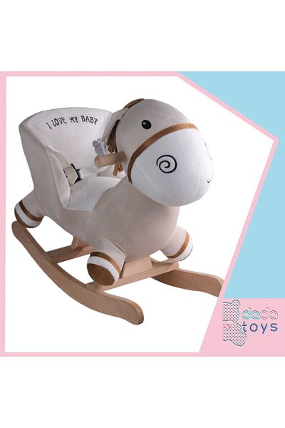Dada Toys Sallanan Filled Horse Plush Rocker 60 cm Beige-White Hnzrn