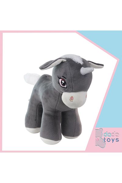 Dada Toys Unicorn Horse Pony Horse Plush Sleeping Companion 34 cm Anthracite Hnzrn
