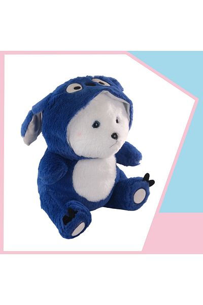 Dada Toys Bear Long Eared Hooded Sleeping Friend 40 cm Blue Hnzrn