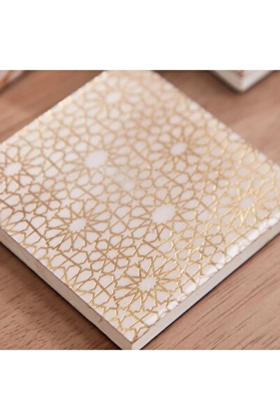 Home Box Armaya Zellige Print 4-Piece Coaster Set - 10x10x4 cm