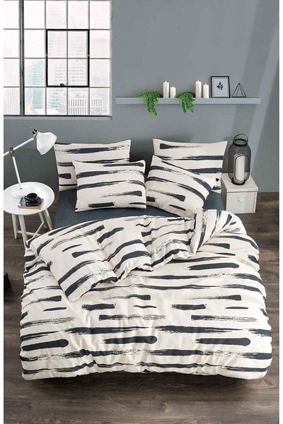 Tabu Home Set cuvertură de pilota dublă cu cearșaf de perie elastic