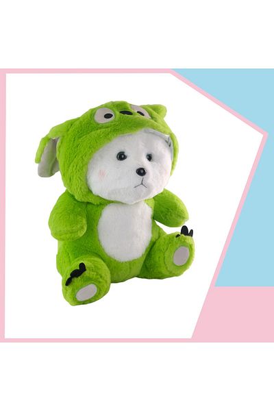 Dada Toys Bear Long Ears Hooded Sleeping Friend 40 cm Green Hnzrn