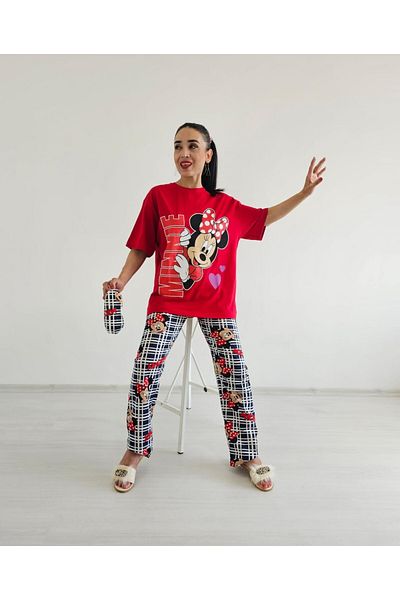 6 butik altı üstü butik Set pijamale în carouri Mickey
